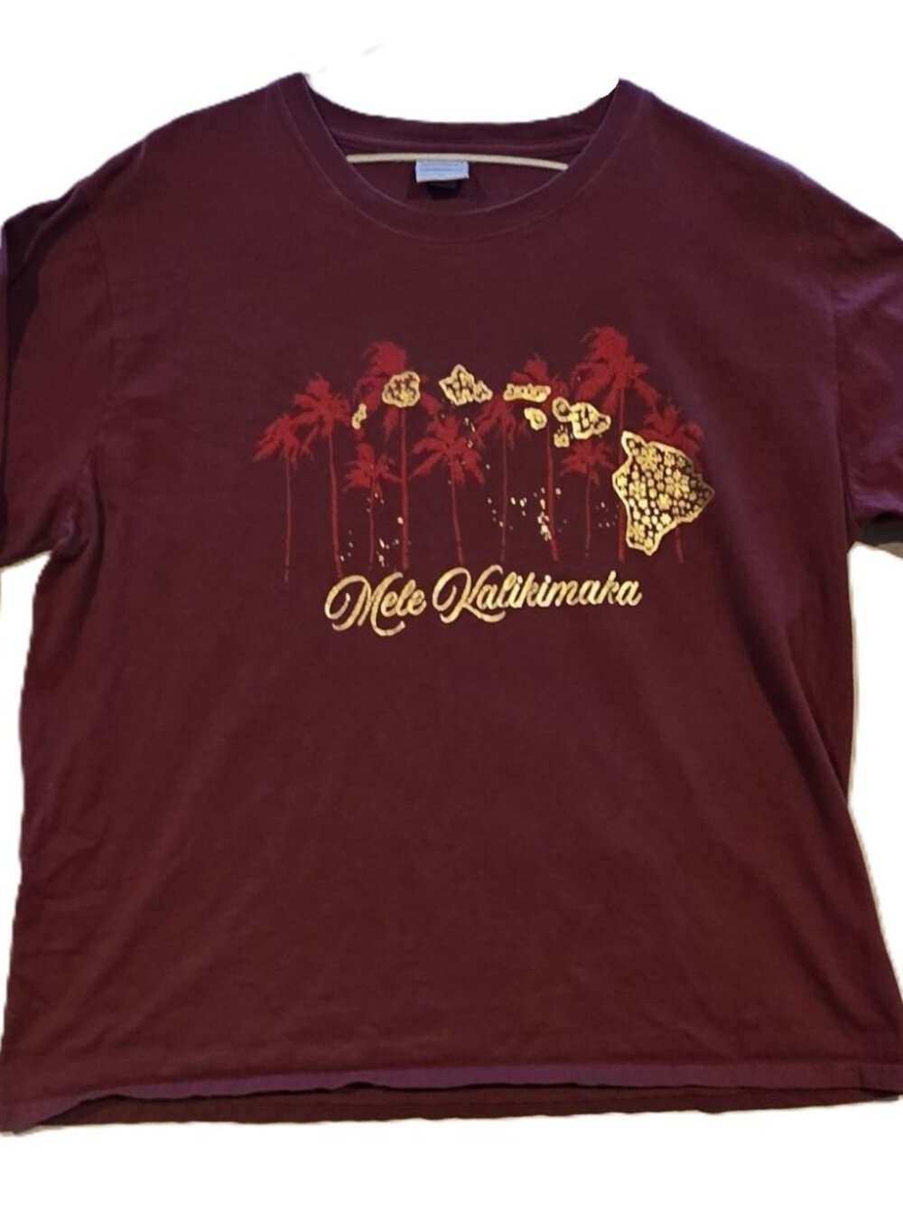 *Crazy Shirts Hawaii "Mele Kalikimaka" Pomegranate-Dyed Long Sleeve Shirt*